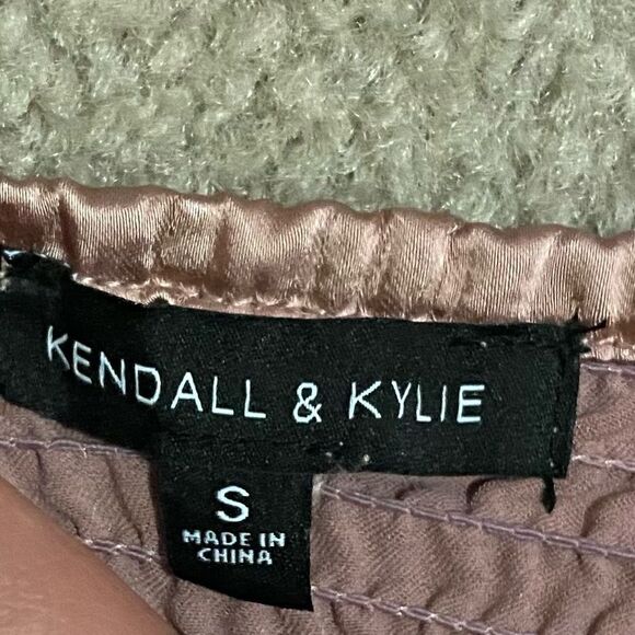 Kendall & Kylie Bustier Corset Silky Woven Mauve Fabric Crop Top - Picture 8 of 8